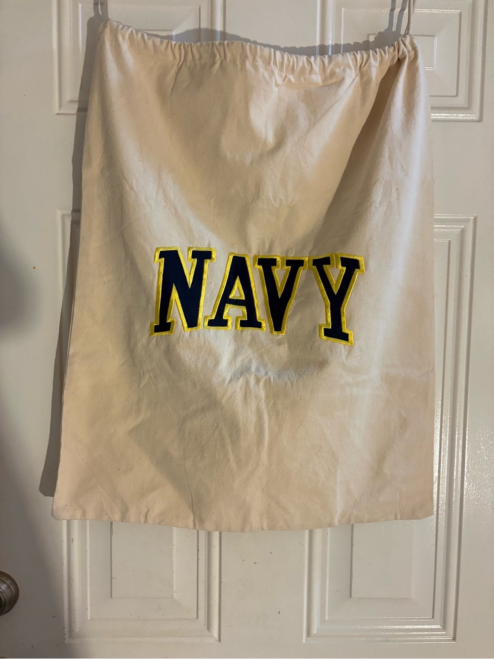 Navy laundry bag Cream  bag NAVY Appliqué - Collegiate Style